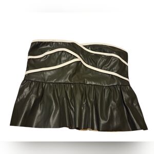 Women’s Large Idem Ditto Green/White Faux Leather Sweetheart Tube Top